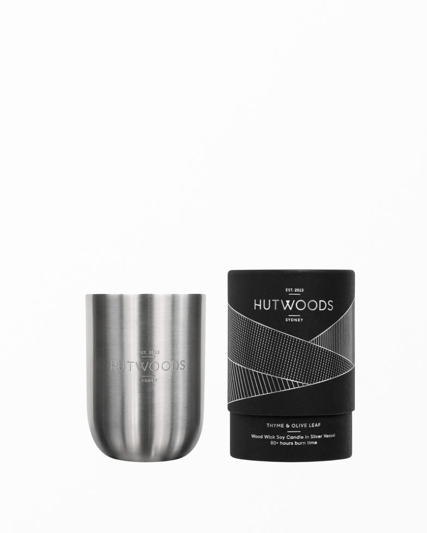 Hutwoods Luxury Brushed Silver Brass Candle - Grapefruit & Chamomile - 350g