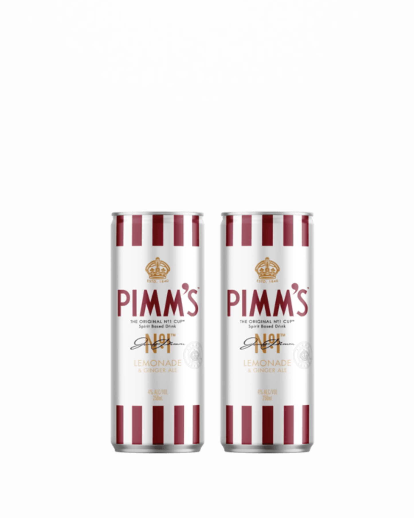 2 x Pimm's Lemonade & Ginger Ale Cans 250mL