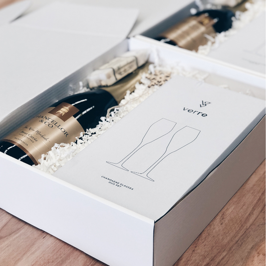 Ellar Boutique custom branded hotel and accommodation welcome gift - An exquisite welcome sparkling bottle, complete with a champagne flutes to reuse at home 5