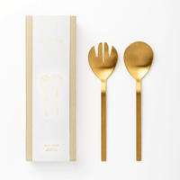 SERVED Brushed Gold Salad Servers