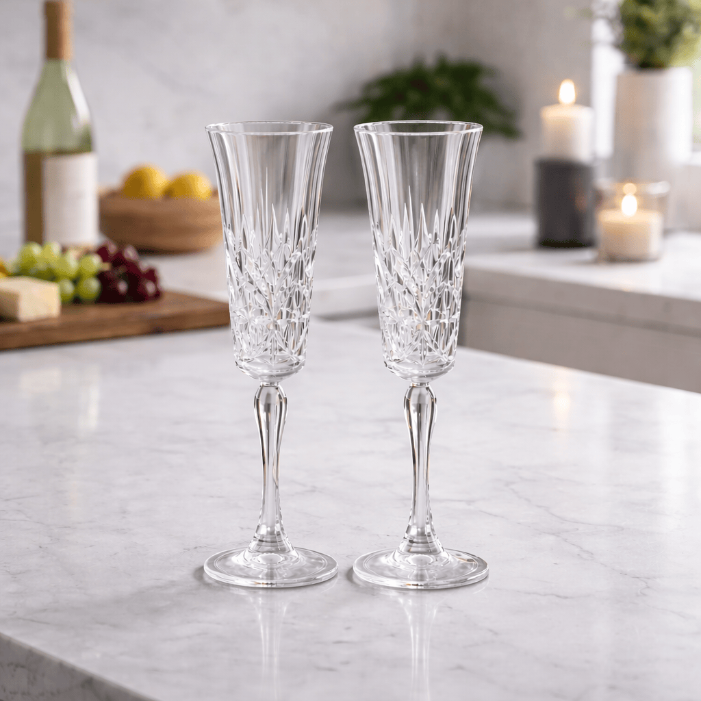 ACRYLIC Etched Champagne Flutes