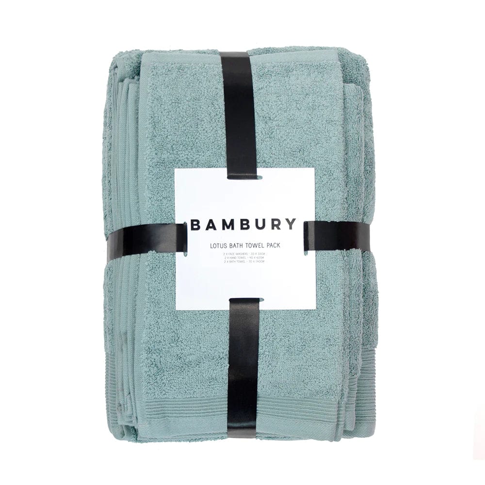 Bambury Lotus Bath Towel Set - 6pc Blue