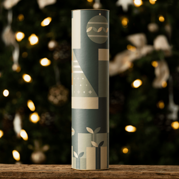 green christmas cylinder gift