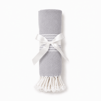 TURKISH Hand Towel with Tassels 100% Cotton - Grey