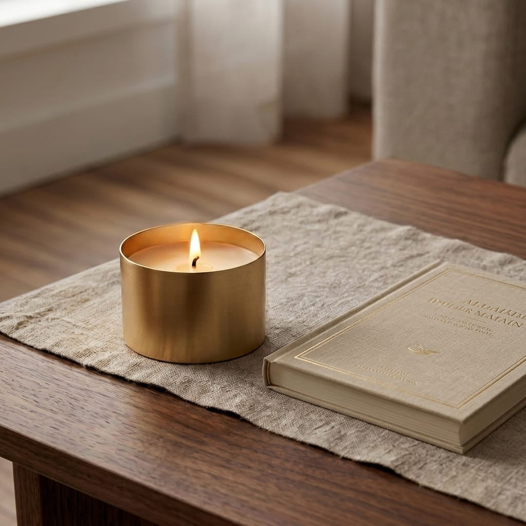 HORIZON Brushed Gold Soy Candle - Lemongrass & Ginger