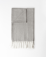 light grey striped turkish hand towel