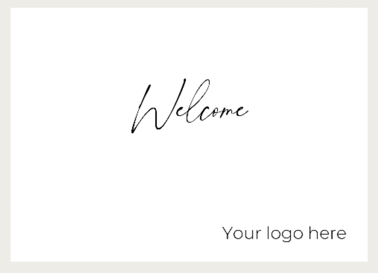 A6 Logo Branded Gift Cards - Welcome + Your Logo