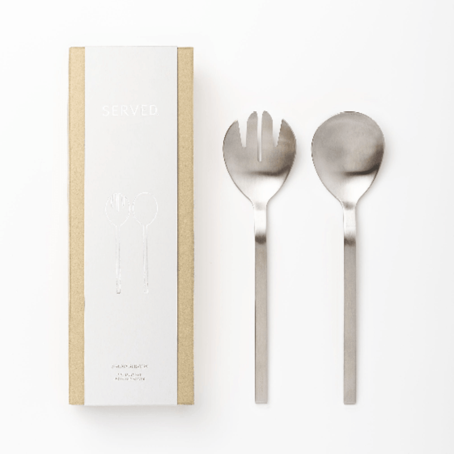 SERVED Brushed Silver Salad Servers