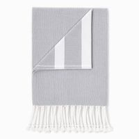 TURKISH Hand Towel with Tassels 100% Cotton - Grey