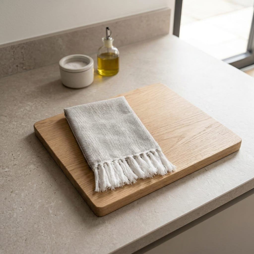 TURKISH Hand Towel with Tassels 100% Cotton - Light Grey