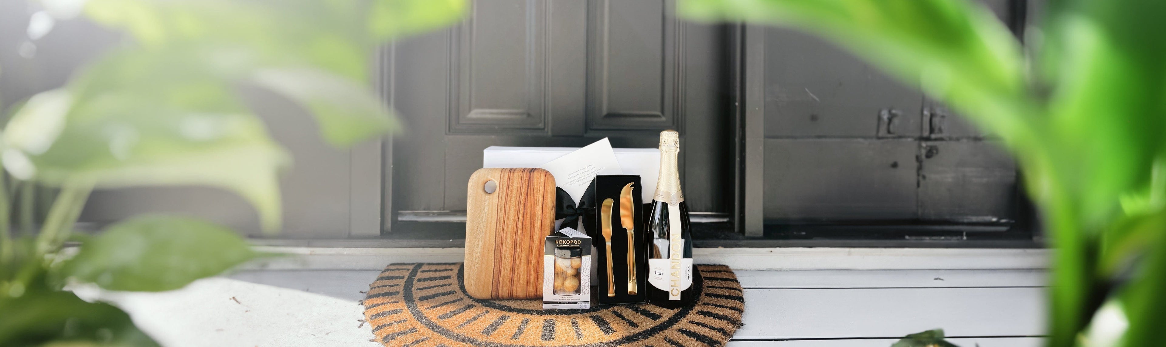 Settlement gift on doorstep. 
